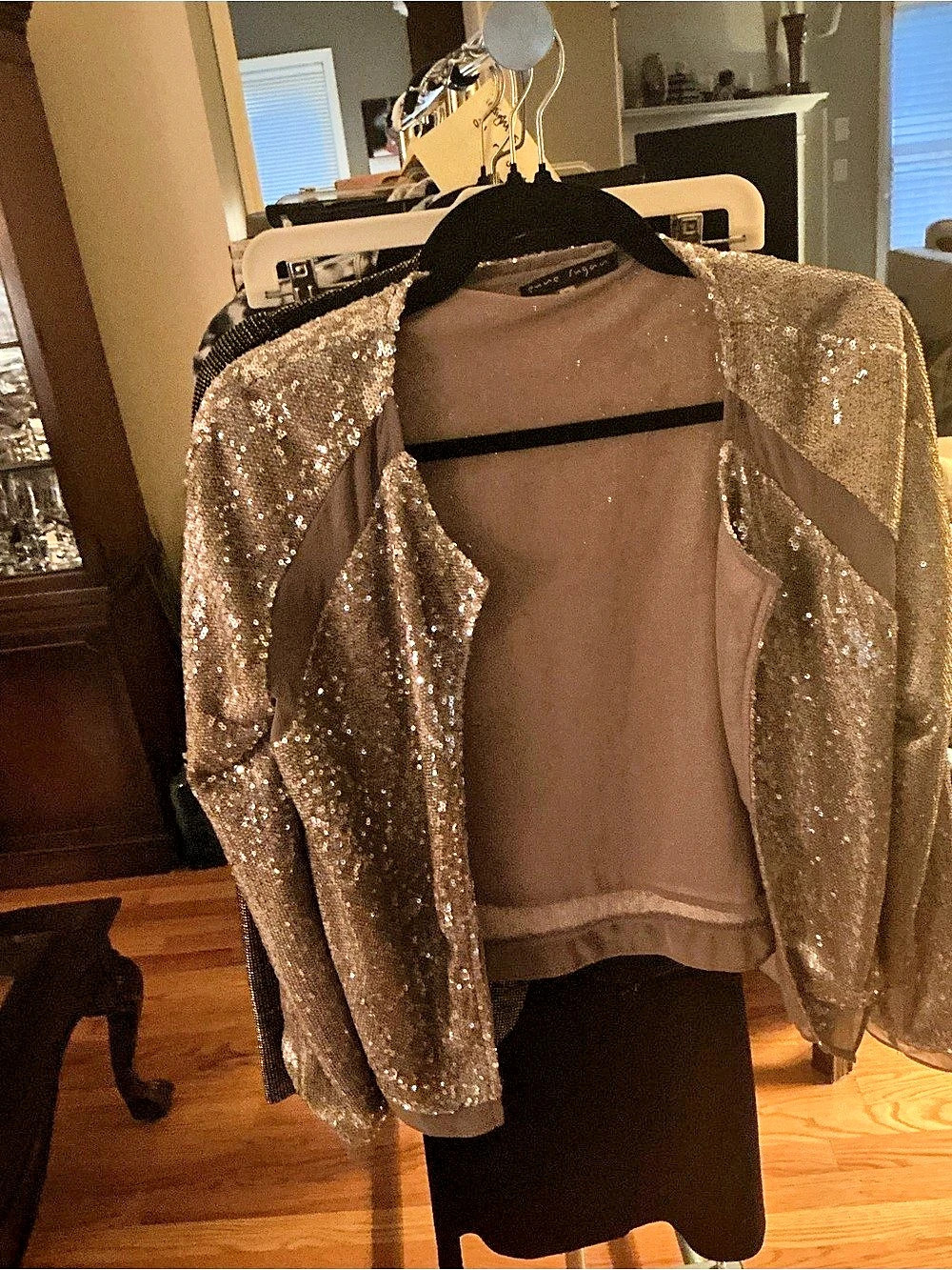 Pure Sugar Sequin Cardigan in Gold Size Medium Like New - Picture 2 of 4